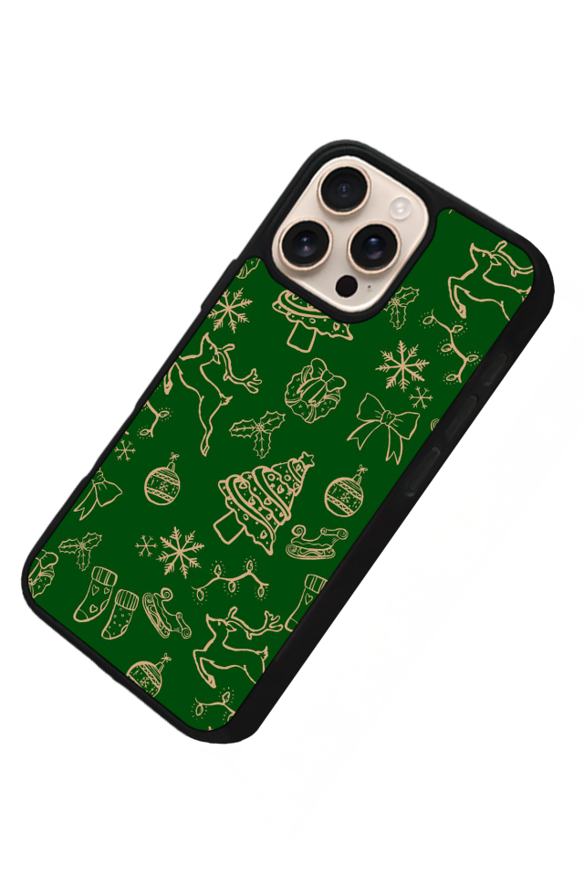 iPhone 16 Pro Uyumlu Yilbasi Christmas Tasarımlı Glossy Premium Kılıf
