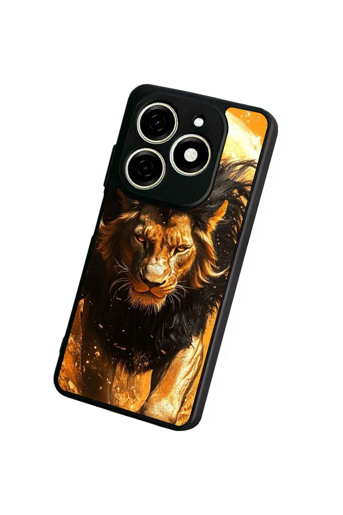 Tecno Spark 20/20C Uyumlu Aslan Tasarımlı Glossy Premium Kılıf