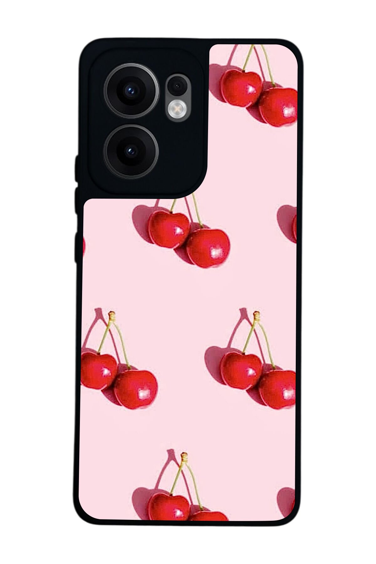 Oppo Reno 13F Uyumlu Kiraz Tasarımlı Glossy Premium Kılıf