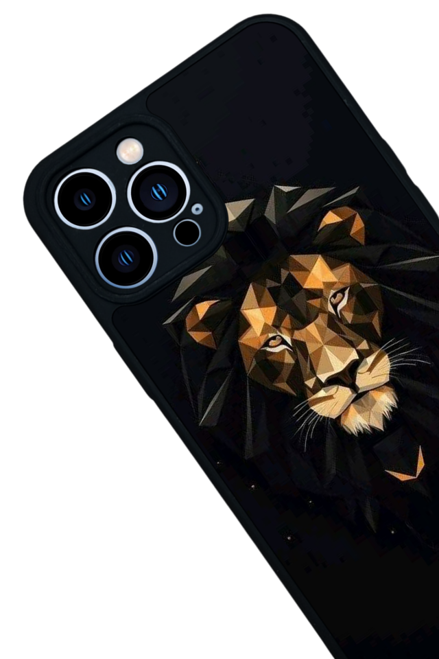 iPhone 13 Pro Max Uyumlu Aslan Tasarımlı Glossy Premium Kılıf