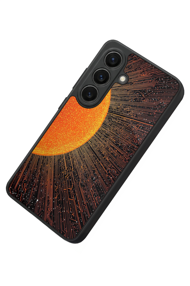 Samsung Galaxy S26 Uyumlu Güneş Tasarımlı Glossy Premium Kılıf