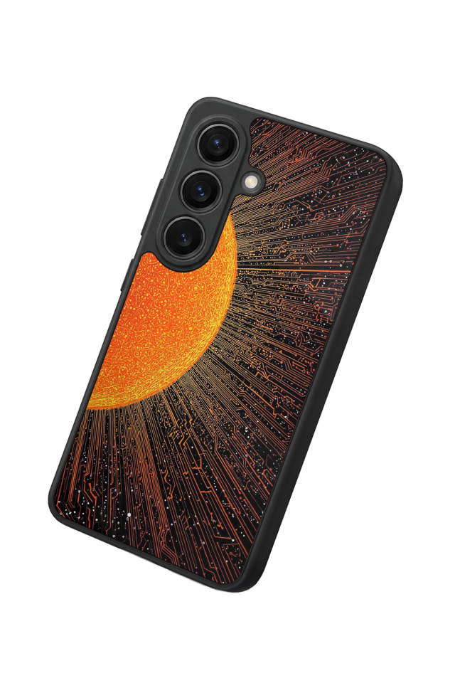 Samsung Galaxy S26 Uyumlu Güneş Tasarımlı Glossy Premium Kılıf