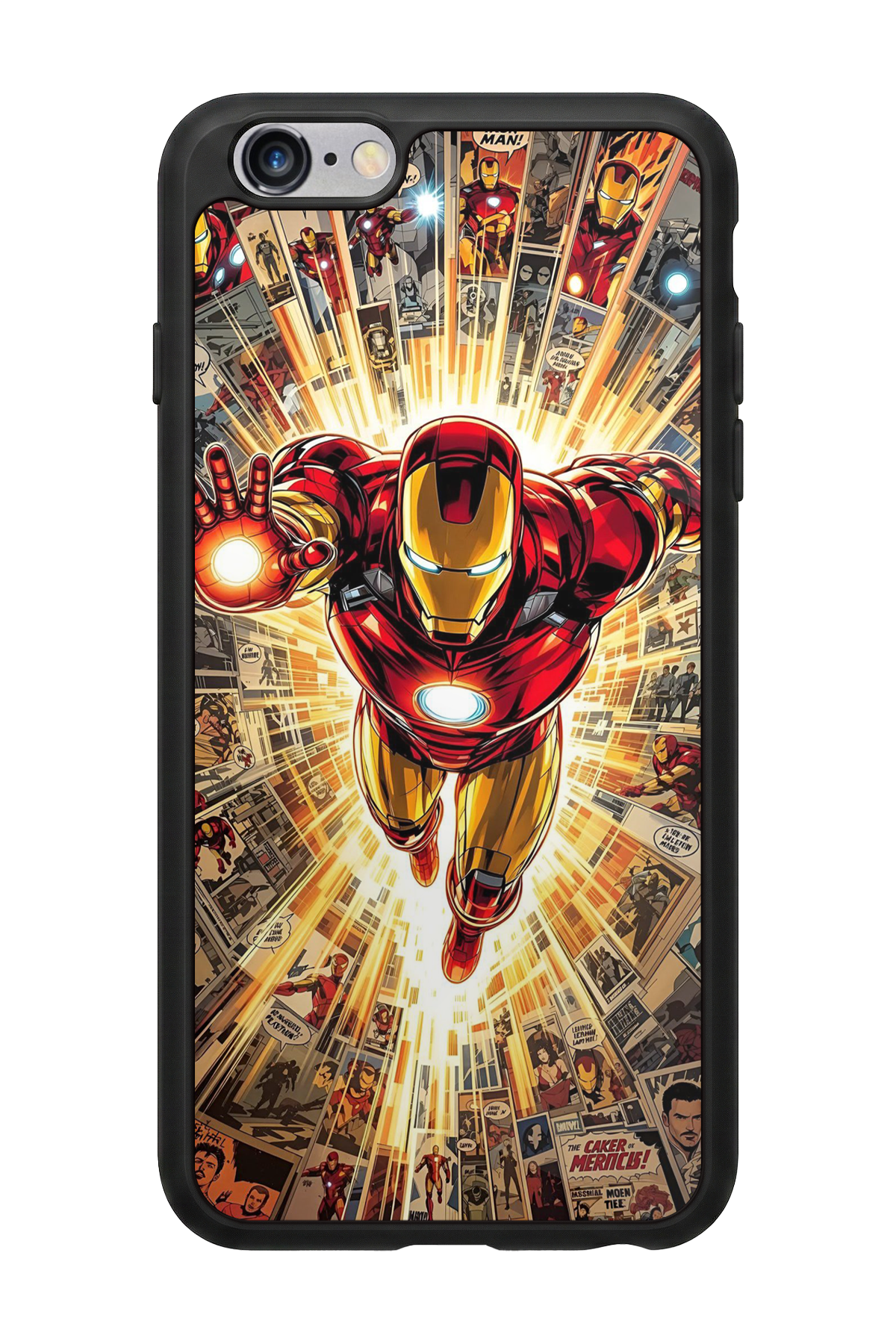 iPhone 6s Plus Uyumlu  Iron Man ( Demir Adam ) Tasarımlı Glossy Premium Kılıf