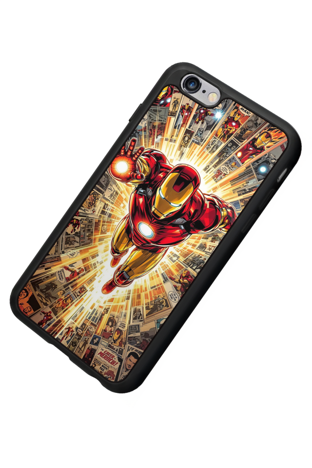 iPhone 6s Plus Uyumlu  Iron Man ( Demir Adam ) Tasarımlı Glossy Premium Kılıf