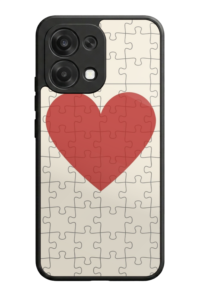 Oppo A6 Pro Uyumlu Kalp Love Tasarımlı Glossy Premium Kılıf