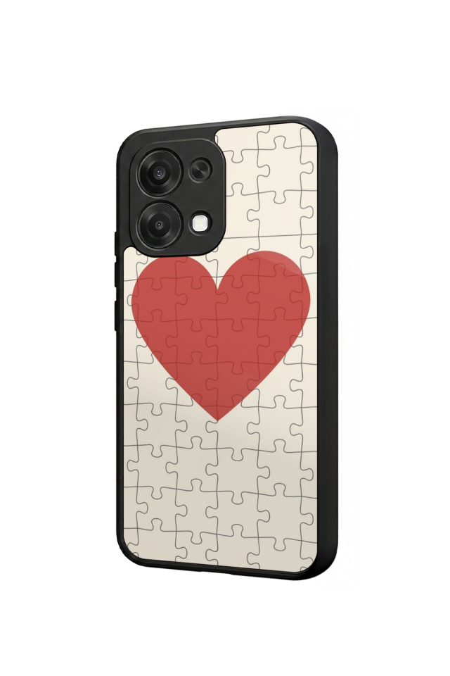 Oppo A6 Pro Uyumlu Kalp Love Tasarımlı Glossy Premium Kılıf