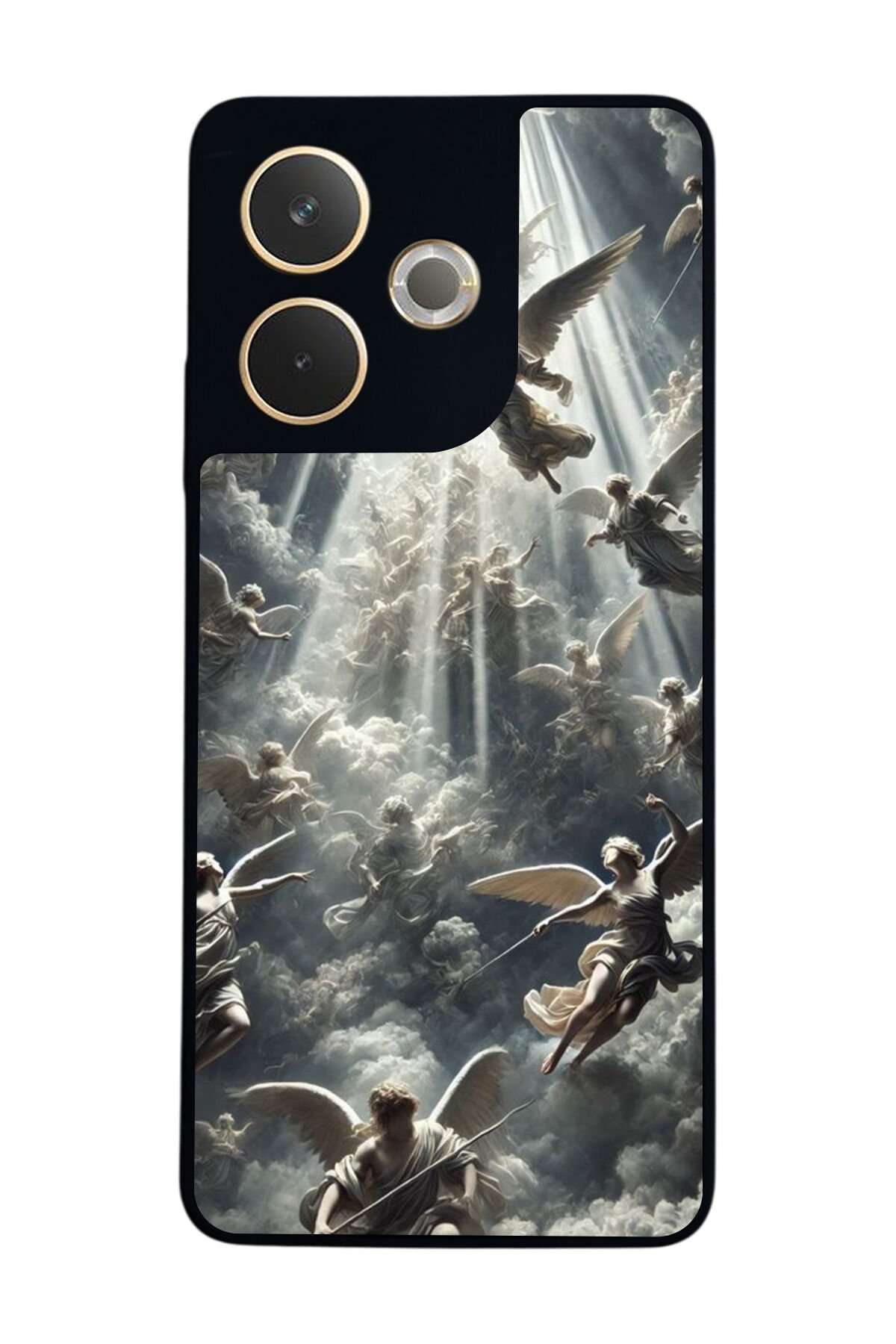 Oppo A5 Pro Uyumlu Melek Tasarımlı Glossy Premium Kılıf
