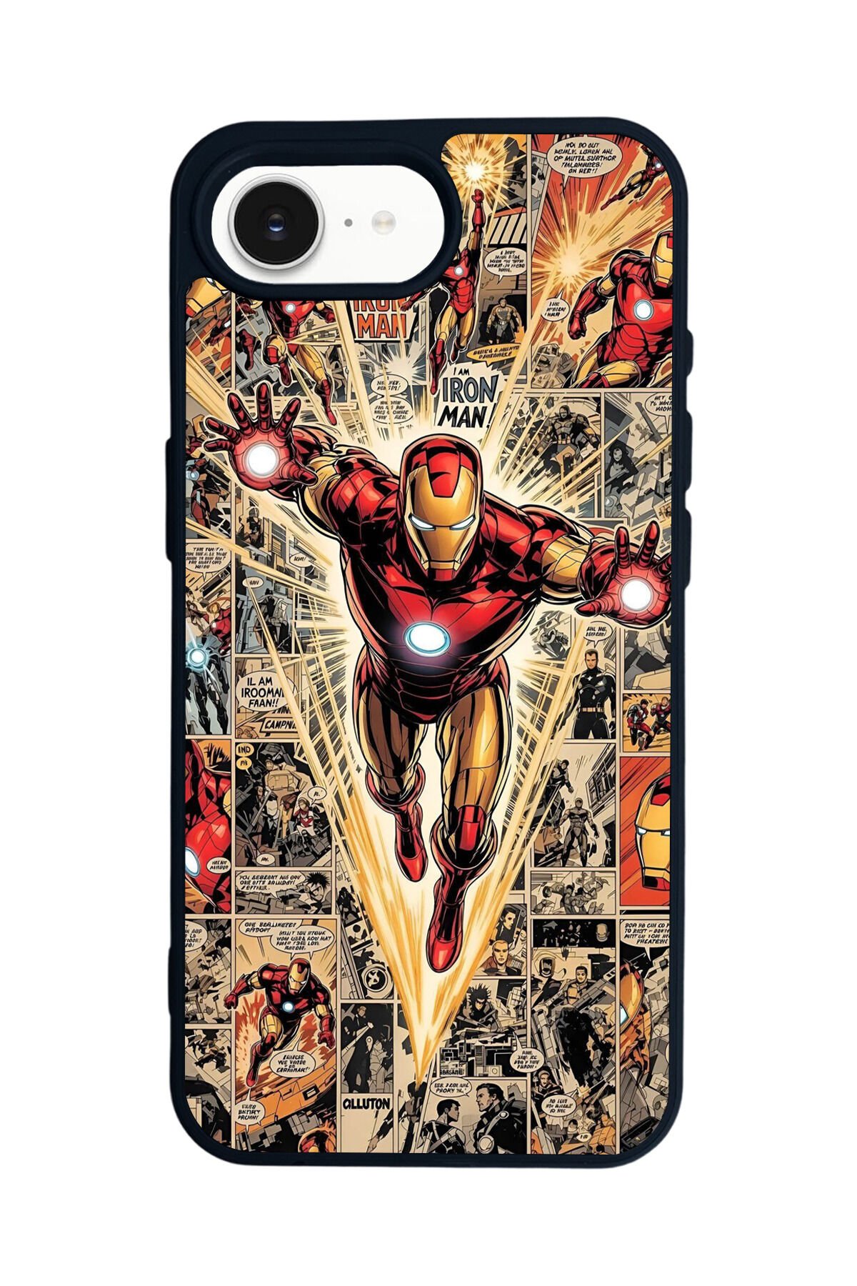 iPhone 16E Uyumlu Iron Man ( Demir Adam ) Tasarımlı Glossy Premium Kılıf