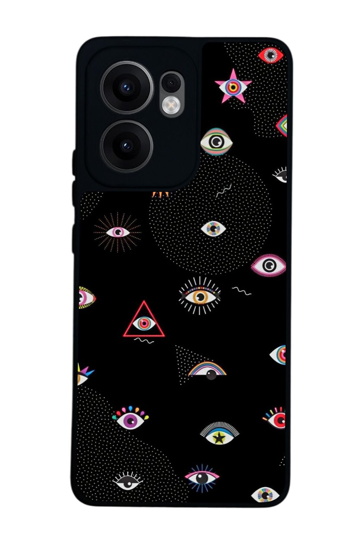 Oppo Reno 13F Uyumlu Göz Tasarımlı Glossy Premium Kılıf