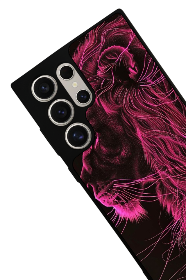 Samsung Galaxy S24 Ultra Uyumlu Aslan Tasarımlı Glossy Premium Kılıf