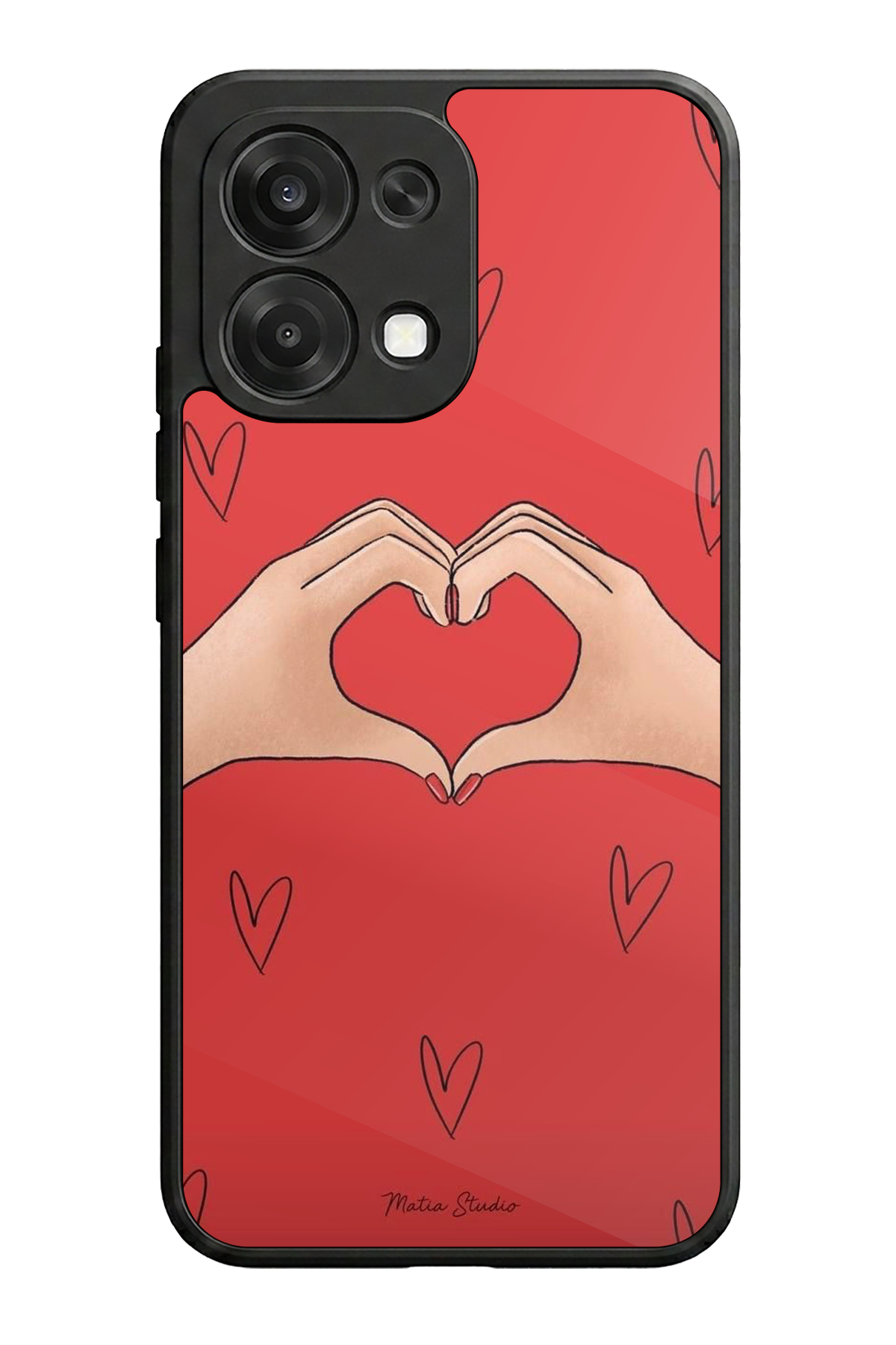 Oppo A6 Pro Uyumlu Kalp Love Tasarımlı Glossy Premium Kılıf