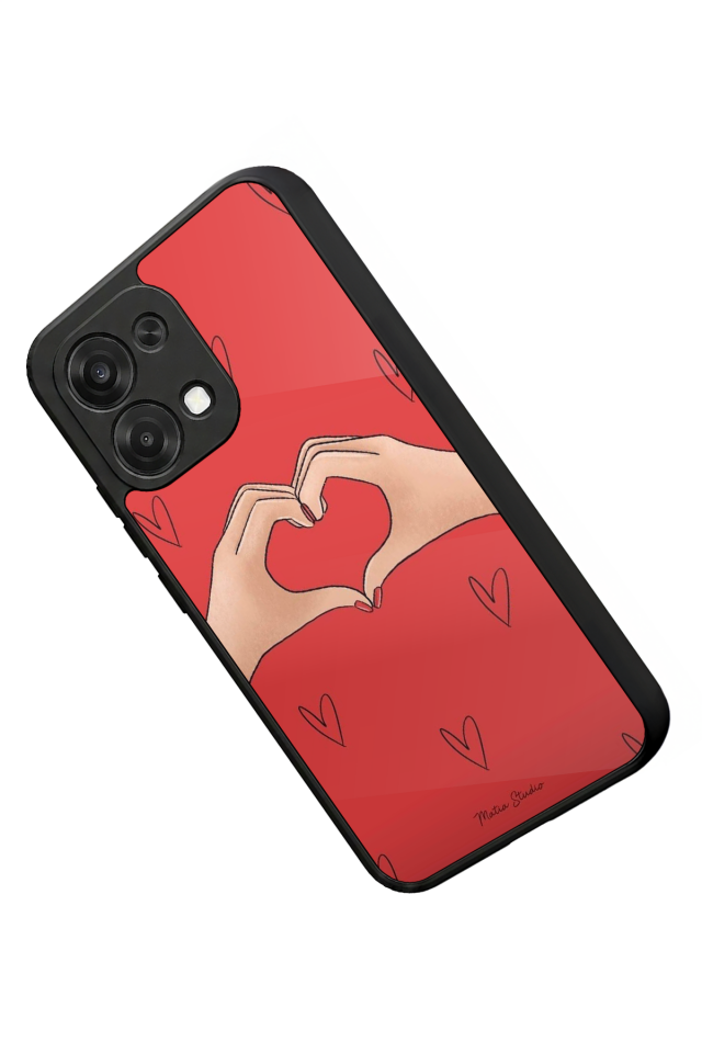 Oppo A6 Pro Uyumlu Kalp Love Tasarımlı Glossy Premium Kılıf