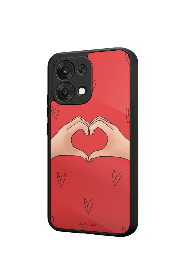 Oppo A6 Pro Uyumlu Kalp Love Tasarımlı Glossy Premium Kılıf