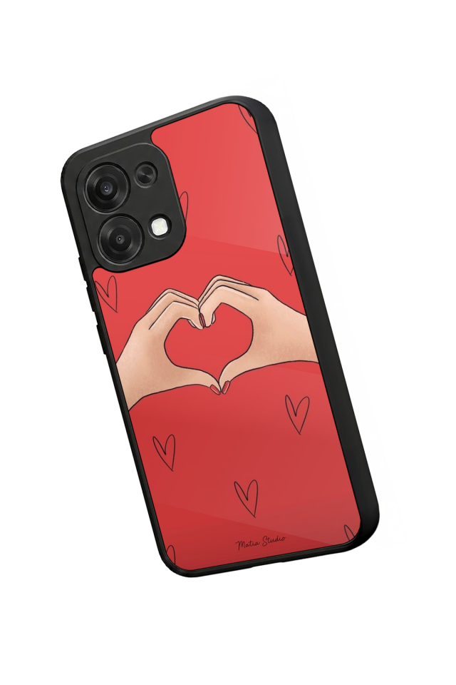 Oppo A6 Pro Uyumlu Kalp Love Tasarımlı Glossy Premium Kılıf