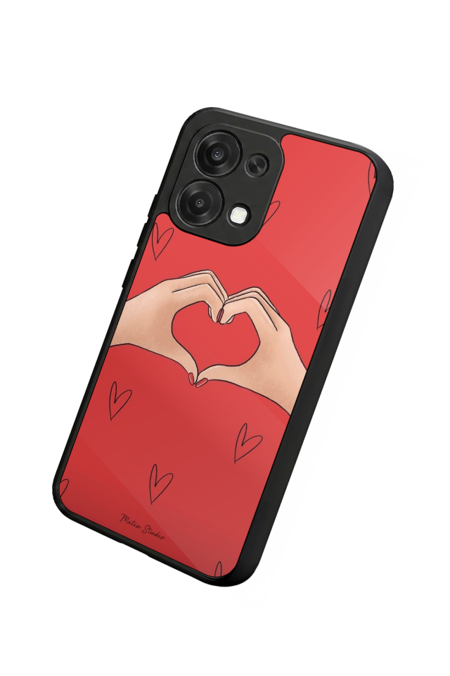 Oppo A6 Pro Uyumlu Kalp Love Tasarımlı Glossy Premium Kılıf