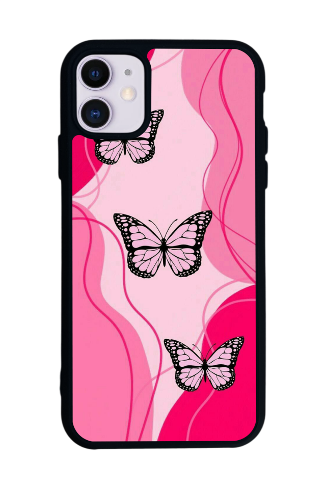 iPhone 11 Uyumlu Kelebek Tasarımlı Glossy Premium Kılıf