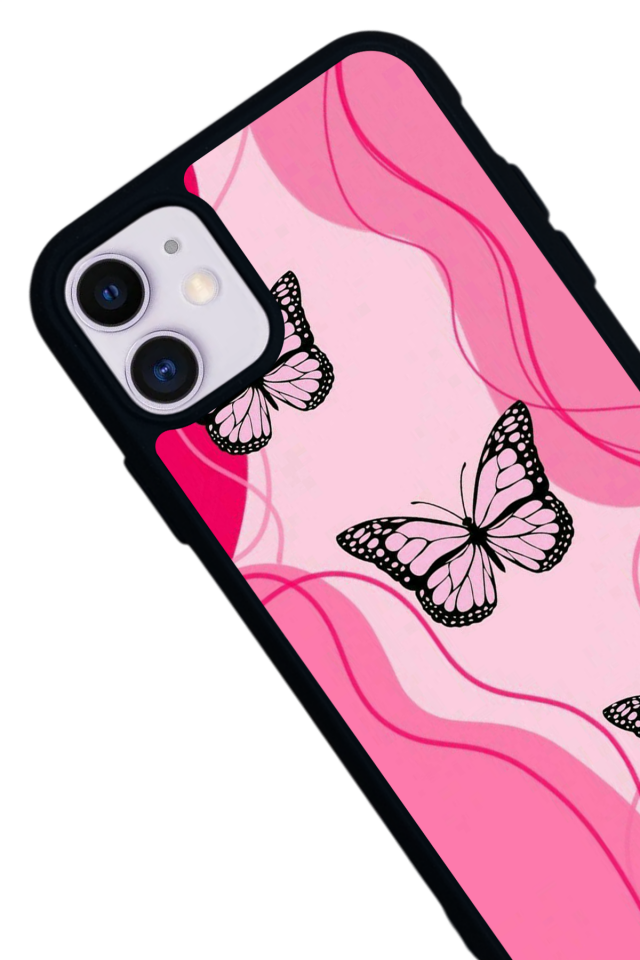 iPhone 11 Uyumlu Kelebek Tasarımlı Glossy Premium Kılıf