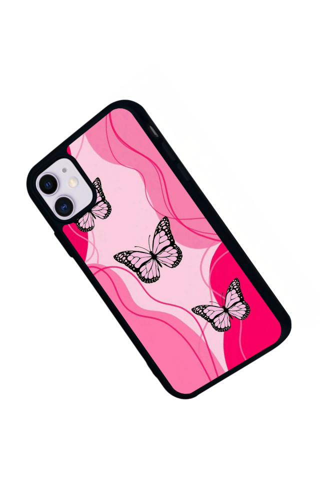 iPhone 11 Uyumlu Kelebek Tasarımlı Glossy Premium Kılıf