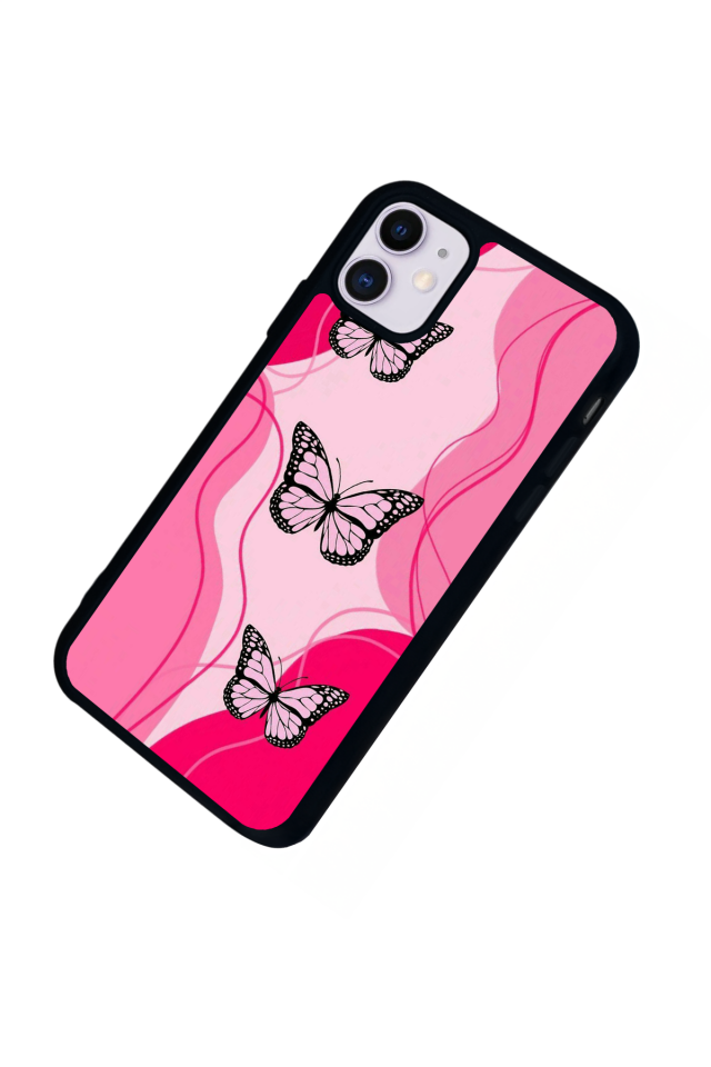 iPhone 11 Uyumlu Kelebek Tasarımlı Glossy Premium Kılıf