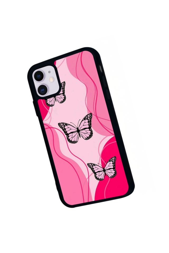 iPhone 11 Uyumlu Kelebek Tasarımlı Glossy Premium Kılıf