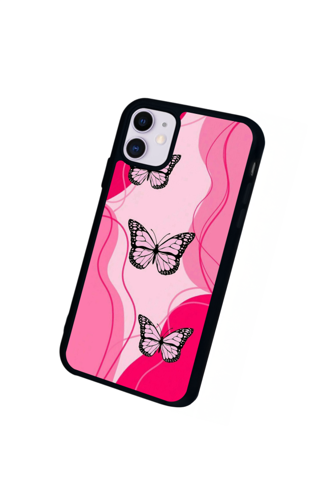 iPhone 11 Uyumlu Kelebek Tasarımlı Glossy Premium Kılıf