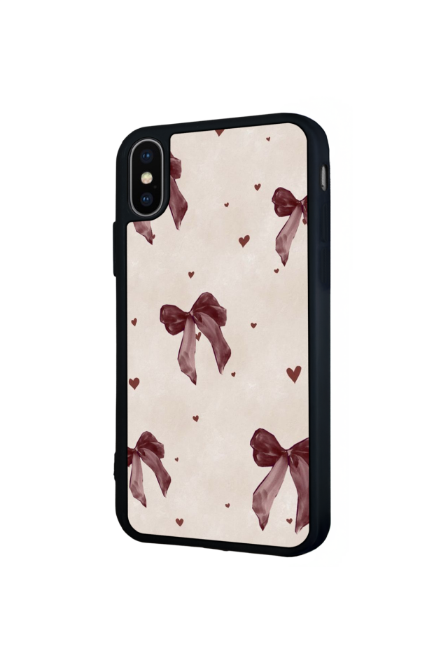 iPhone X/ XS Uyumlu Kurdele Tasarımlı Glossy Premium Kılıf