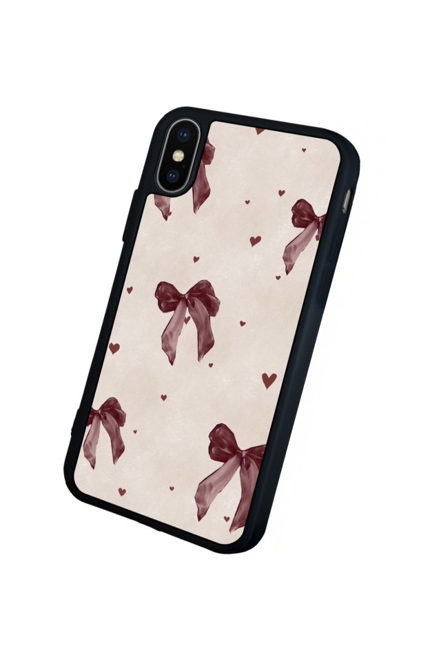 iPhone X/ XS Uyumlu Kurdele Tasarımlı Glossy Premium Kılıf