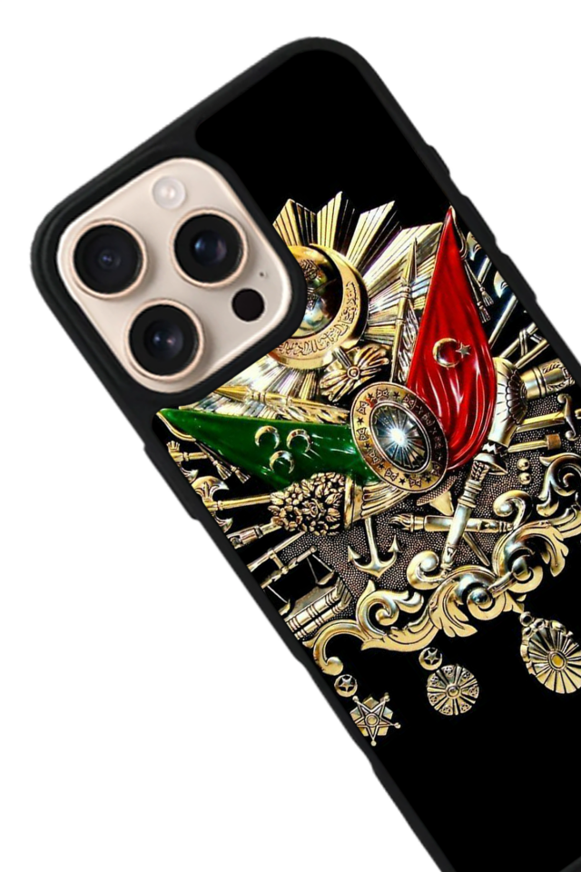 iPhone 15 Pro Uyumlu OsmanliTugrasi Tasarımlı Glossy Premium Kılıf