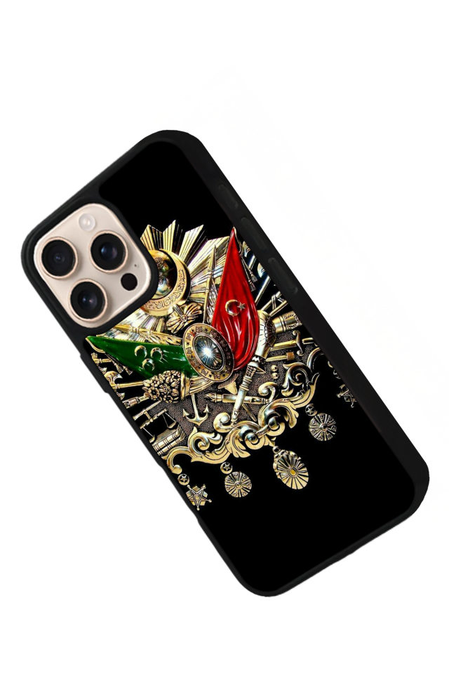 iPhone 15 Pro Uyumlu OsmanliTugrasi Tasarımlı Glossy Premium Kılıf