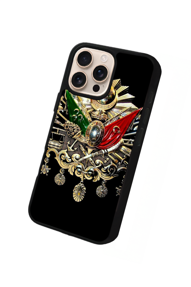 iPhone 15 Pro Uyumlu OsmanliTugrasi Tasarımlı Glossy Premium Kılıf