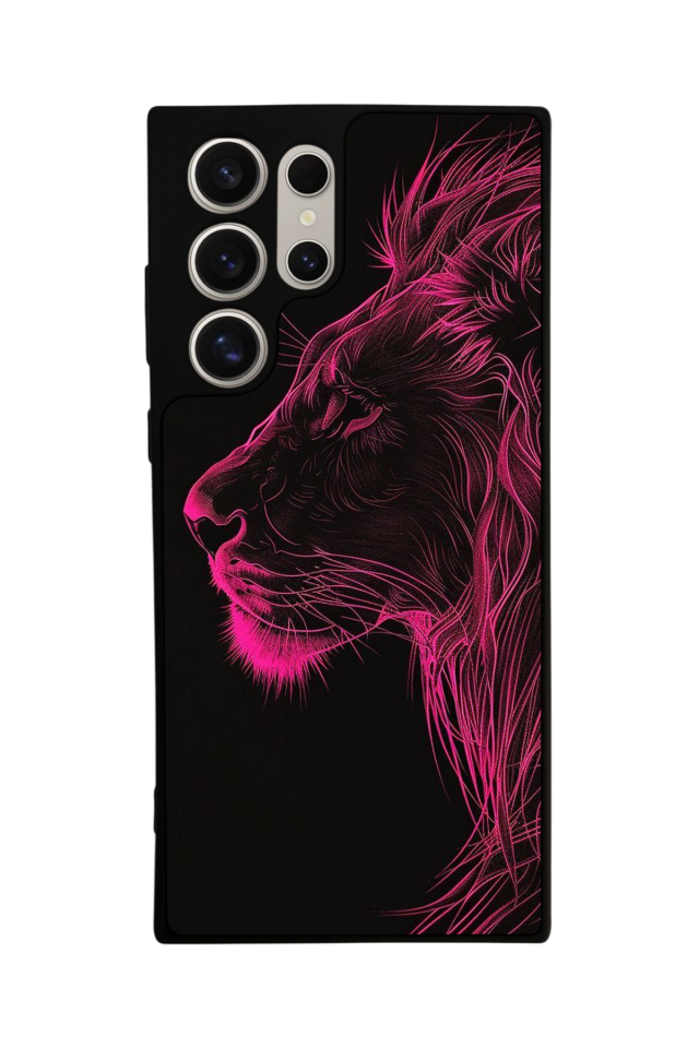 Samsung Galaxy S24 Ultra Uyumlu Aslan Tasarımlı Glossy Premium Kılıf