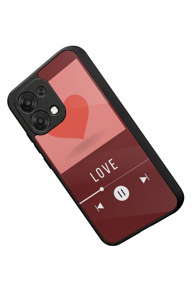 Oppo A6 Pro Uyumlu Kalp Love Tasarımlı Glossy Premium Kılıf