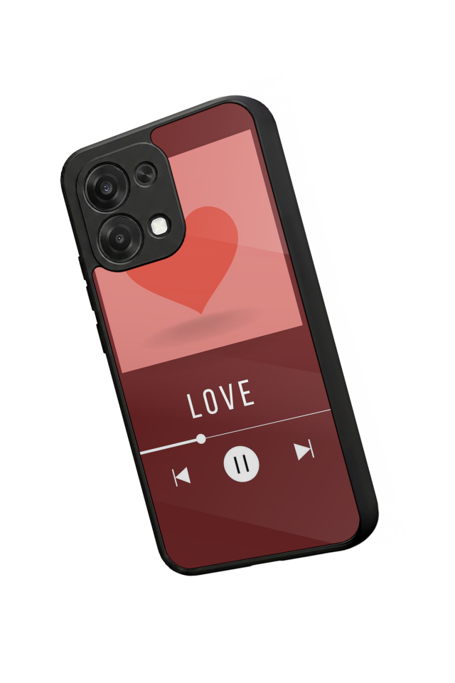 Oppo A6 Pro Uyumlu Kalp Love Tasarımlı Glossy Premium Kılıf