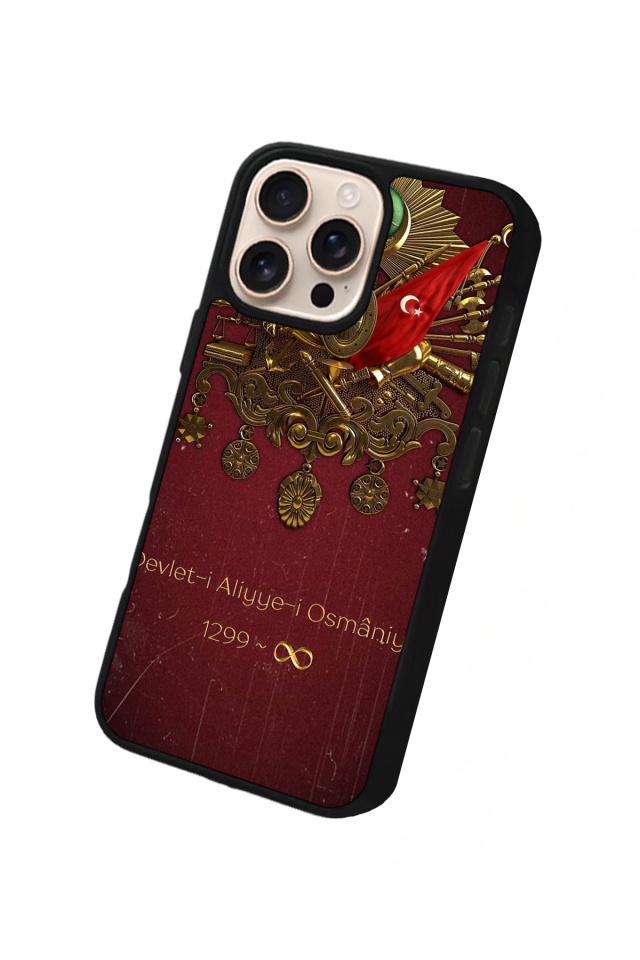 iPhone 15 Pro Uyumlu OsmanliTugrasi Tasarımlı Glossy Premium Kılıf