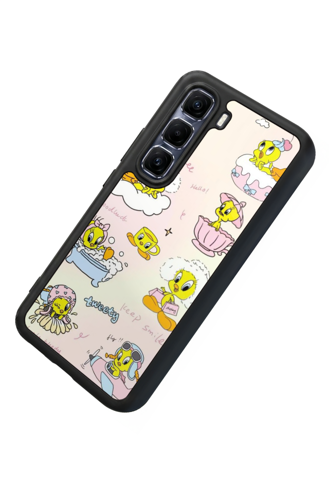 Infinix Hot 60 Pro Plus Uyumlu Tweety Tasarımlı Glossy Premium Kılıf
