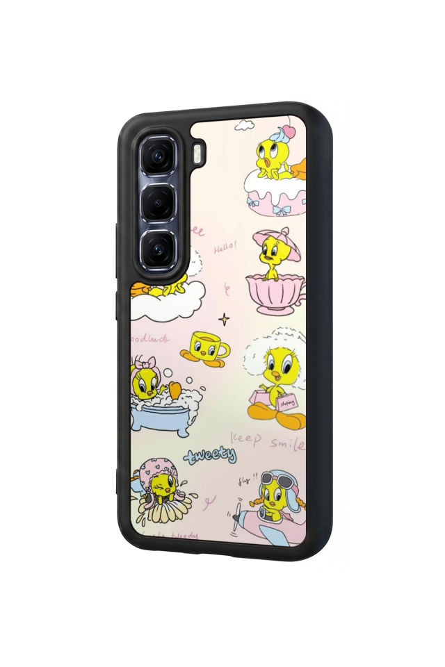 Infinix Hot 60 Pro Plus Uyumlu Tweety Tasarımlı Glossy Premium Kılıf