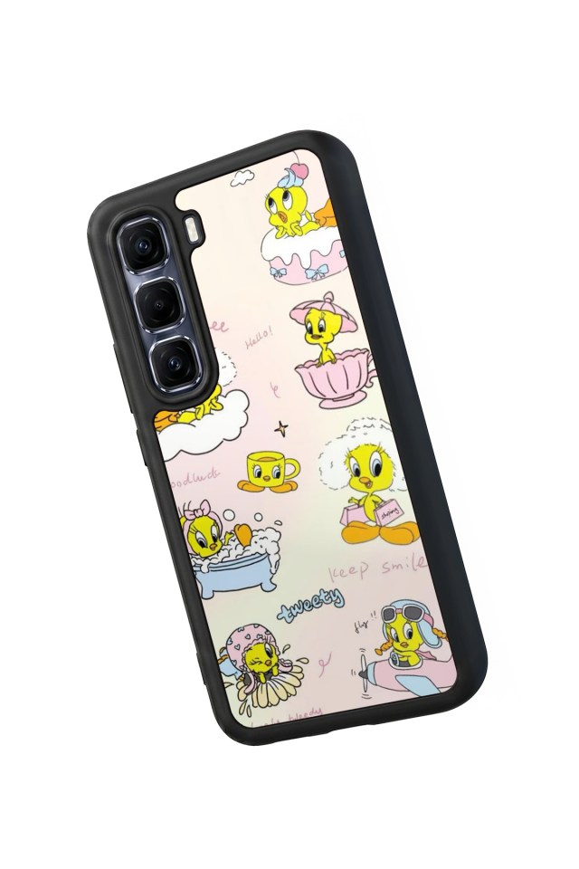Infinix Hot 60 Pro Plus Uyumlu Tweety Tasarımlı Glossy Premium Kılıf