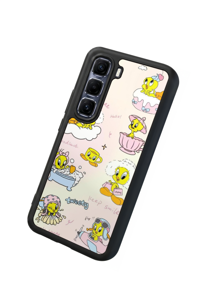 Infinix Hot 60 Pro Plus Uyumlu Tweety Tasarımlı Glossy Premium Kılıf