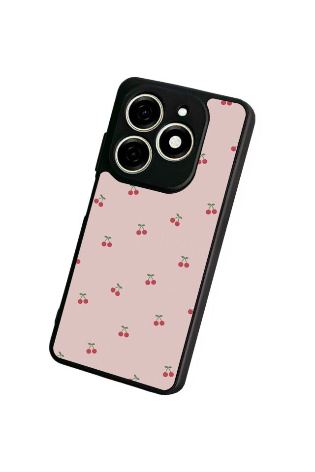 Tecno Spark 20/20C Uyumlu Kiraz Tasarımlı Glossy Premium Kılıf