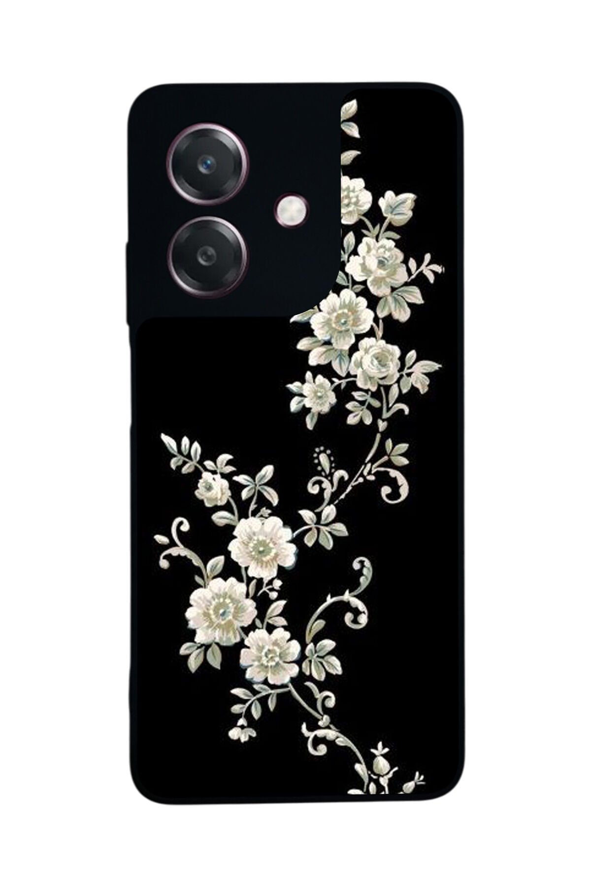 Oppo A3 5G Uyumlu Yaldizli Cicek Tasarımlı Glossy Premium Kılıf