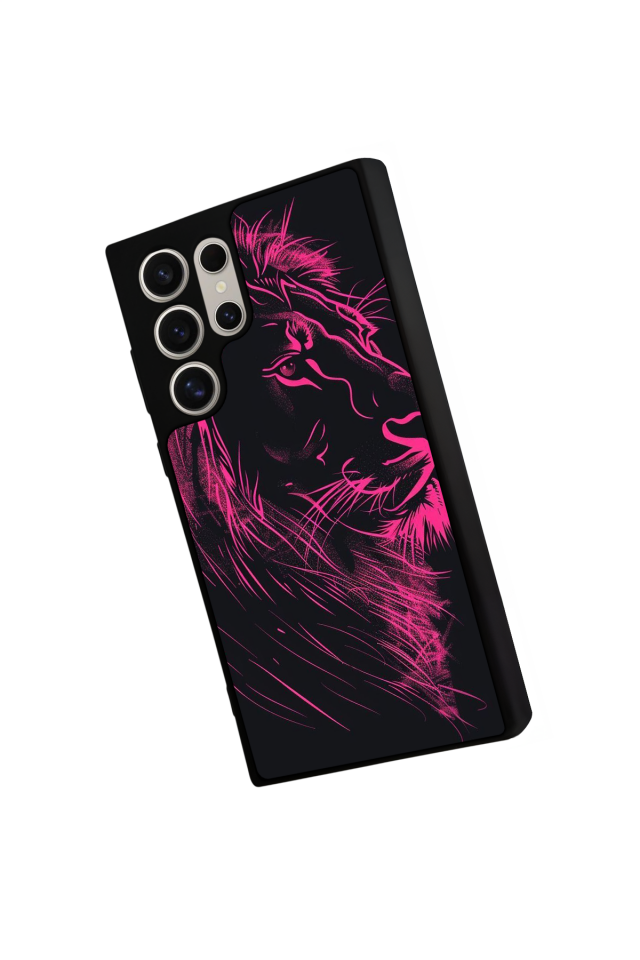 Samsung Galaxy S24 Ultra Uyumlu Aslan Tasarımlı Glossy Premium Kılıf