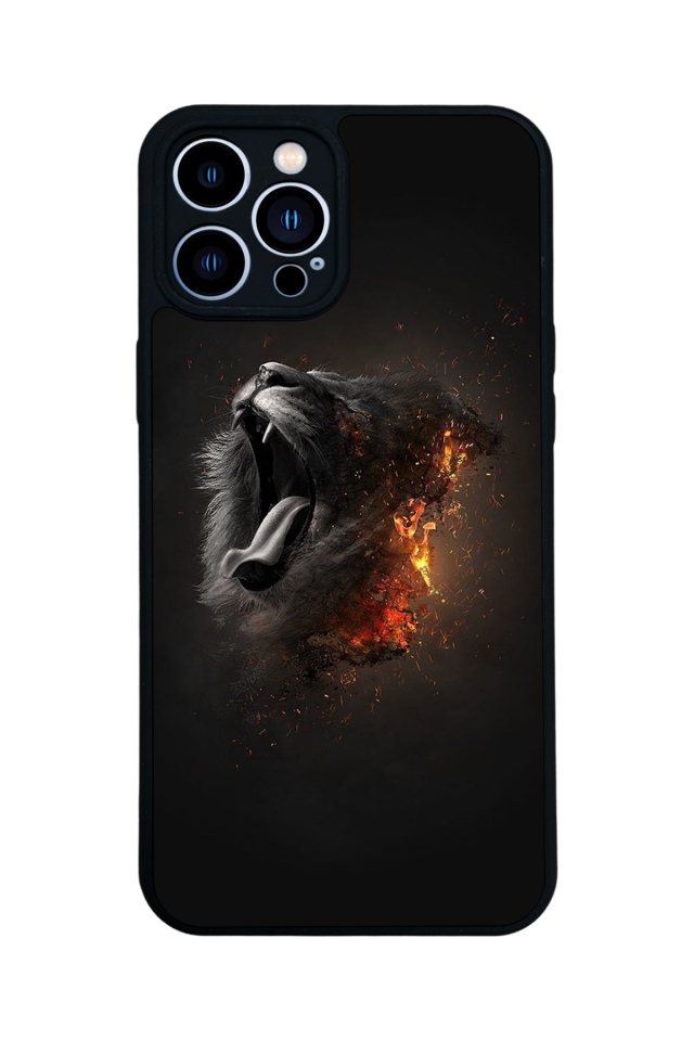 iPhone 13 Pro Max Uyumlu Aslan Tasarımlı Glossy Premium Kılıf