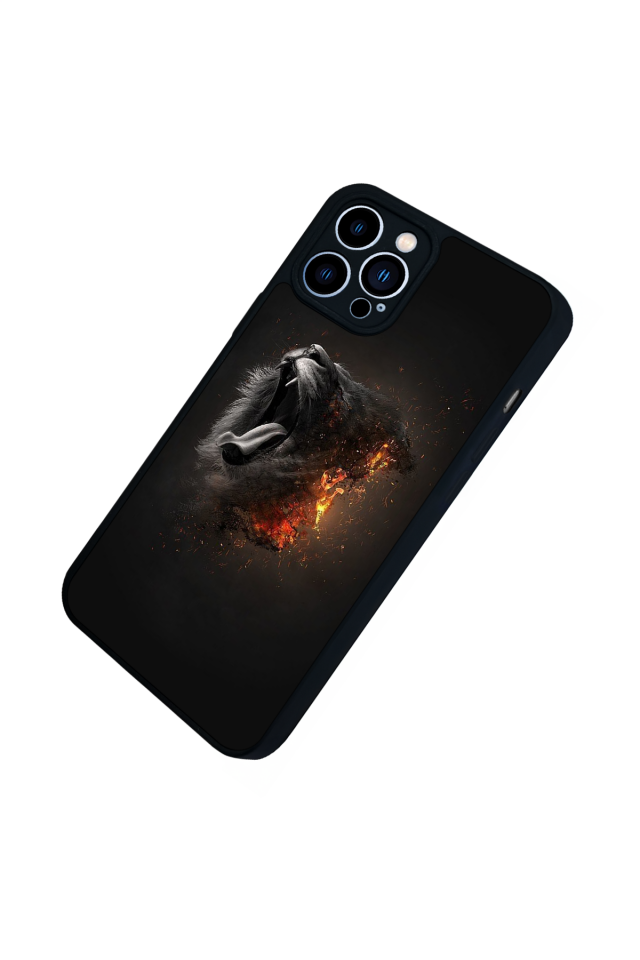 iPhone 13 Pro Max Uyumlu Aslan Tasarımlı Glossy Premium Kılıf