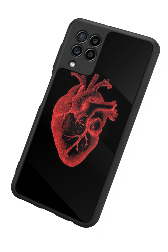 Samsung Galaxy M22 Uyumlu Kalp Love Tasarımlı Glossy Premium Kılıf
