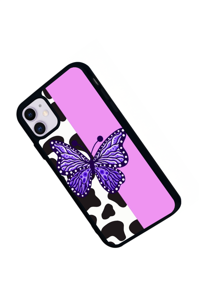 iPhone 11 Uyumlu Kelebek Tasarımlı Glossy Premium Kılıf