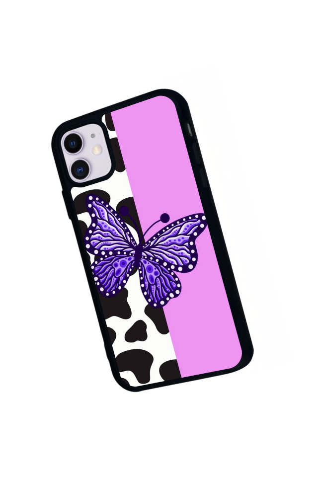 iPhone 11 Uyumlu Kelebek Tasarımlı Glossy Premium Kılıf