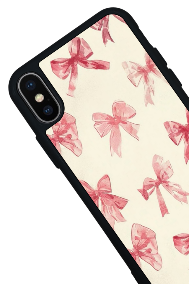 iPhone X/ XS Uyumlu Kurdele Tasarımlı Glossy Premium Kılıf