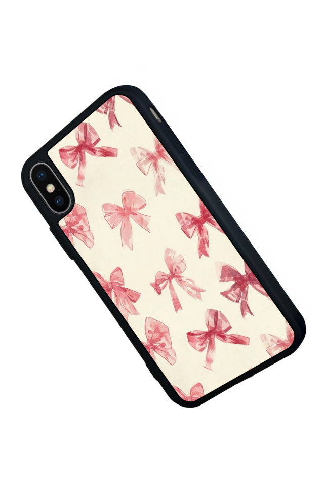 iPhone X/ XS Uyumlu Kurdele Tasarımlı Glossy Premium Kılıf