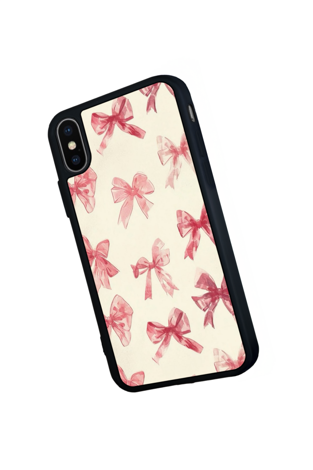 iPhone X/ XS Uyumlu Kurdele Tasarımlı Glossy Premium Kılıf