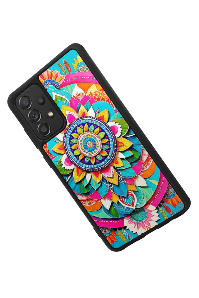 Samsung Galaxy A72 Uyumlu Mandala Tasarımlı Glossy Premium Kılıf